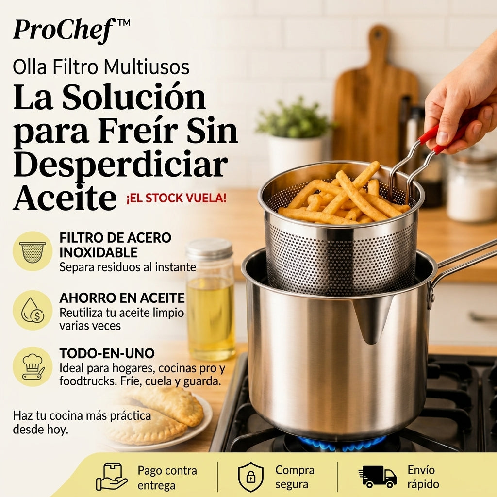 OLLA FREIDORA ACERO INOXIDABLE - PRO-CHEF