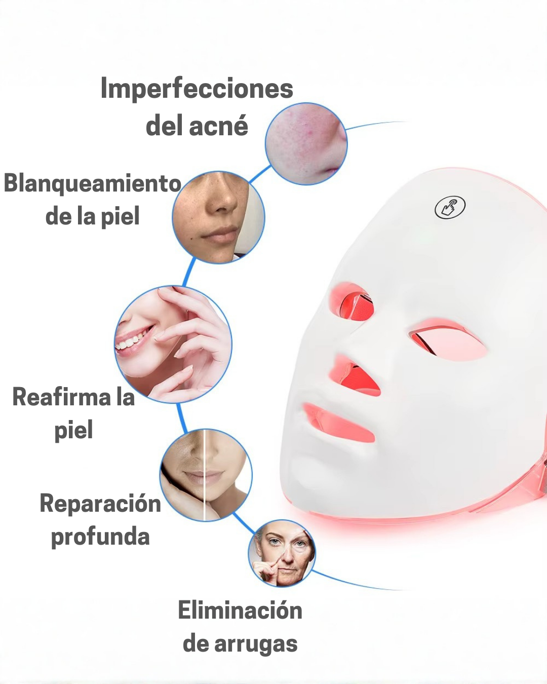 💎 Máscara LED Facial - 7 colores💎 Rejuvenecimiento y Reparación de la Piel con Tecnología de Luz🌟