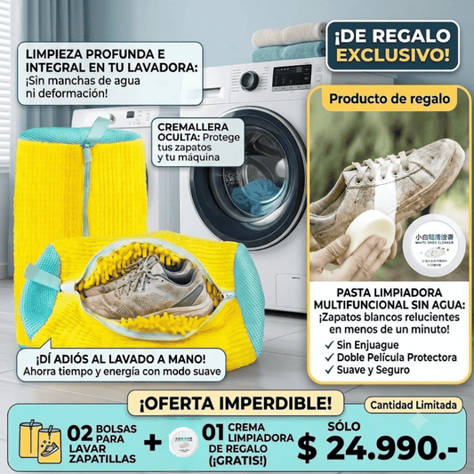 Pack 02 BOLSAS PARA ZAPATOS + 01 LIMPIADOR DE ZAPATILLAS BLANCAS (GRATIS)