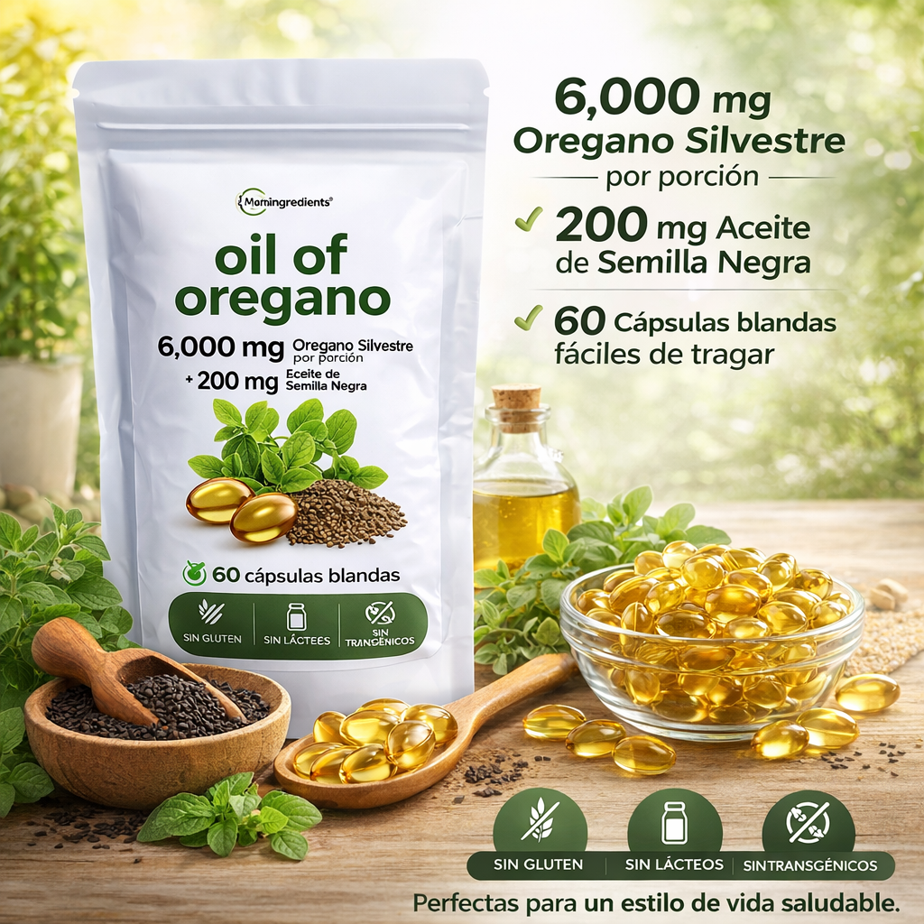 🔥 PACK X2 Aceite de orégano + Semilla Negra Natural 6000mg -120 capsulas