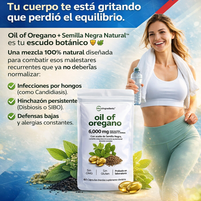 🔥 PACK X2 Aceite de orégano + Semilla Negra Natural 6000mg -120 capsulas
