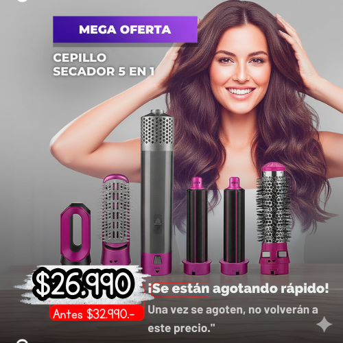 🔥 CEPILLO SECADOR MULTIFUNCIONAL 5 EN 1 🔥