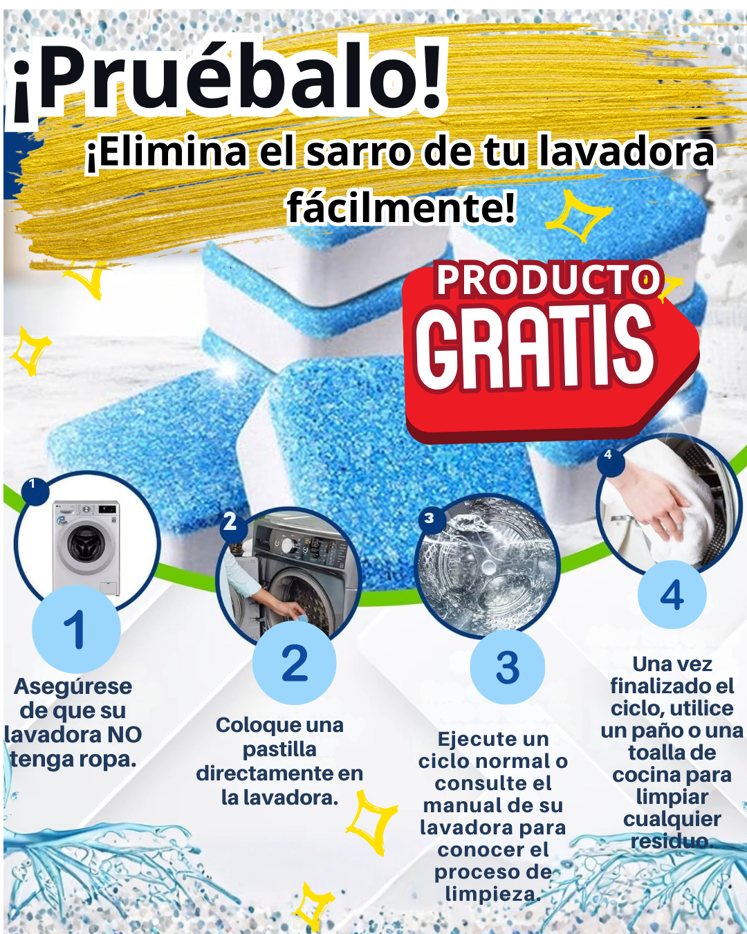 🔥24 PASTILLAS LIMPIEZA INODORO + 12 PASTILLAS LIMPIADOR LAVADORA GRATIS 🎁!!