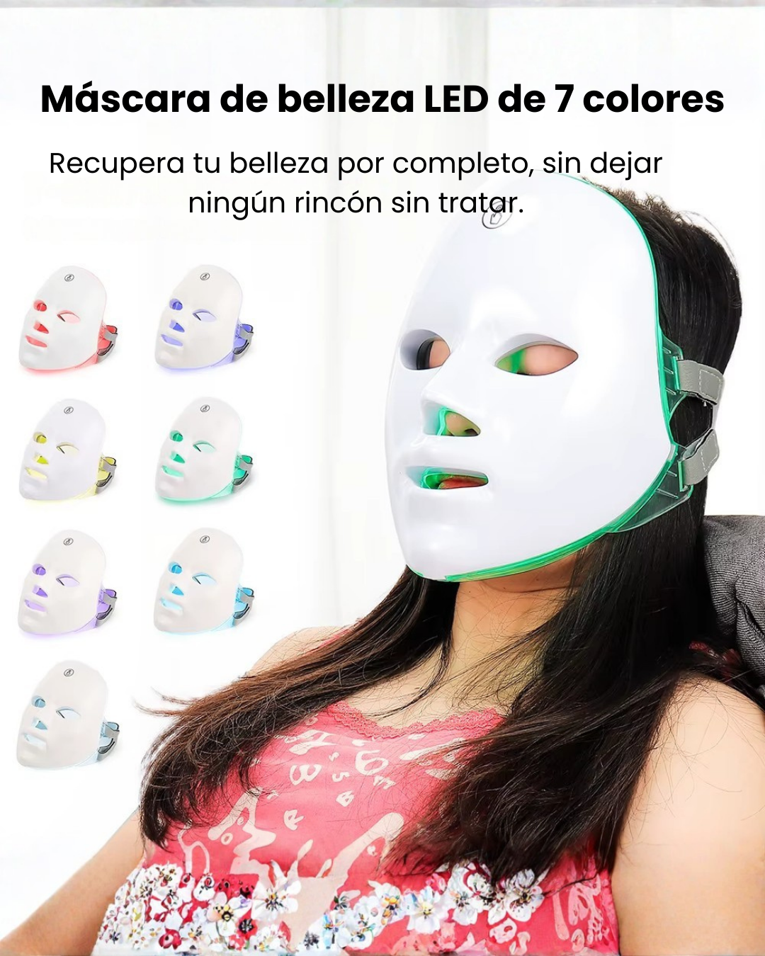 💎 Máscara LED Facial - 7 colores💎  Rejuvenecimiento y Reparación de la Piel con Tecnología de Luz🌟