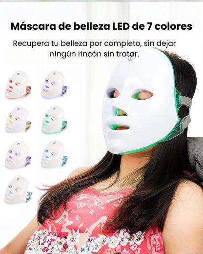 💎 Máscara LED Facial - 7 colores💎  Rejuvenecimiento y Reparación de la Piel con Tecnología de Luz🌟